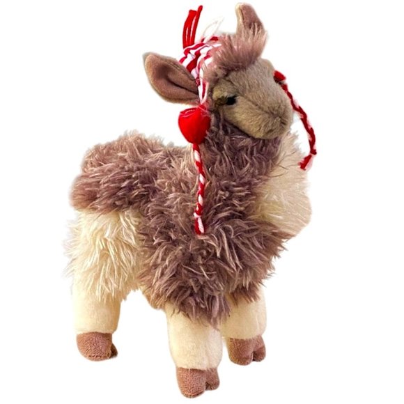Douglas Cuddle Toys Llama Zephyr 11" Stuffed Animal Plush Alpaca Christmas Hat - Picture 1 of 10